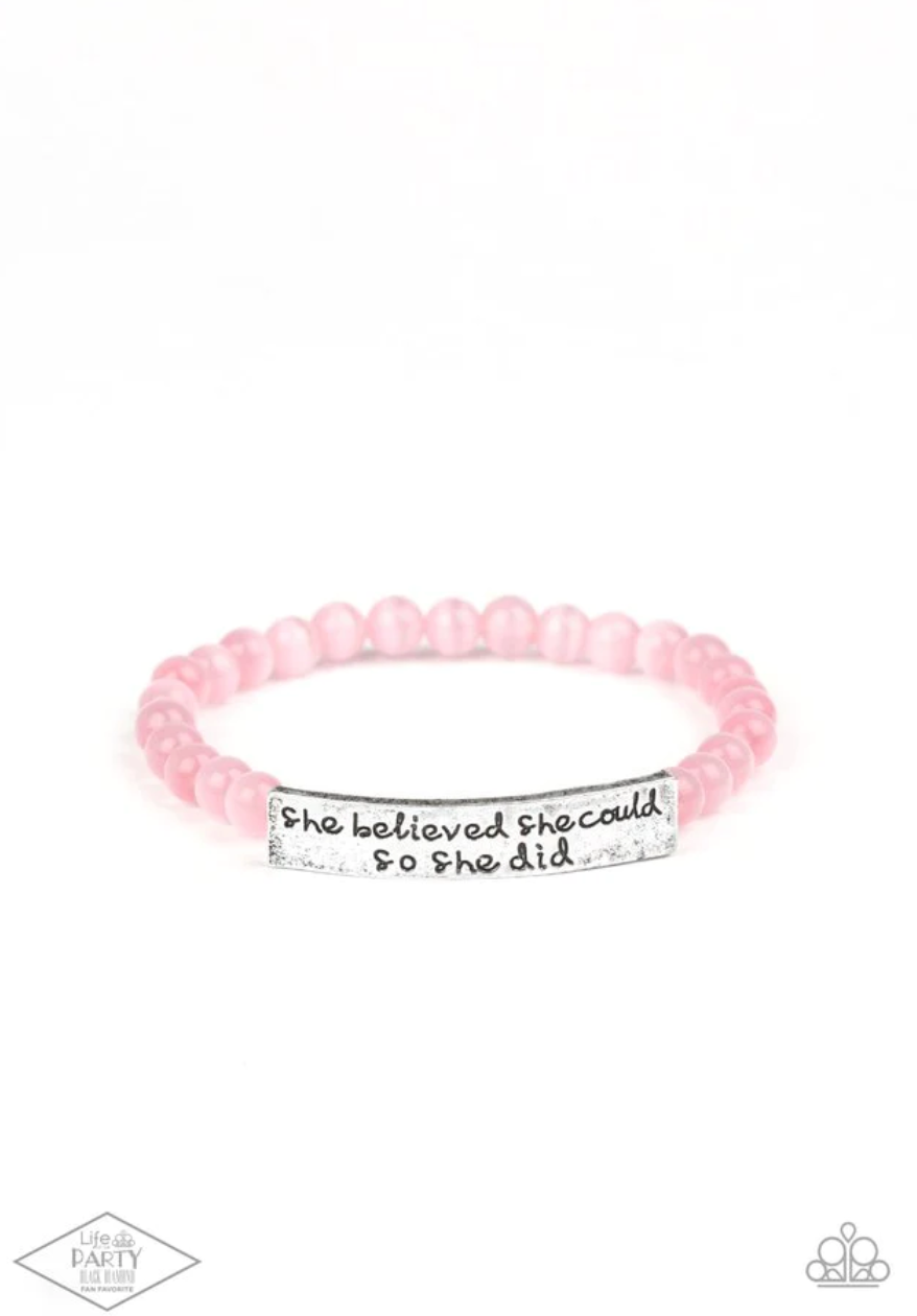 So She Did - Pink Bracelet