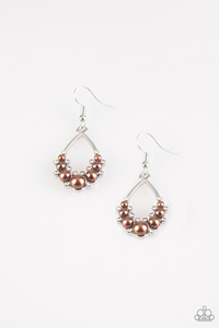 PAPARAZZI "FANCY FIRST" BROWN EARRINGS